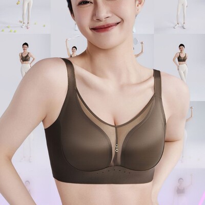 K210新款无痕运动内衣女薄款胸大显小爆款收副乳聚拢防下垂文