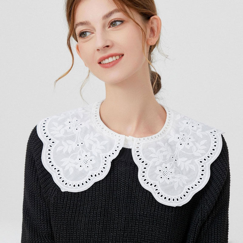 KOREAN VERSION OF AGE-REDUCING DOLL COLLAR WOMENS AUTUMN AND WINTER FAKE SHIRT COLLAR BASE DECORATION BIG LAPELS VERSATILE COTTON SHIRT FAKE COLLAR