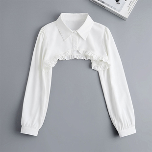 夏季新款外搭超短气质女上衣配吊带裙子防晒衣长袖衬衫罩衣开衫