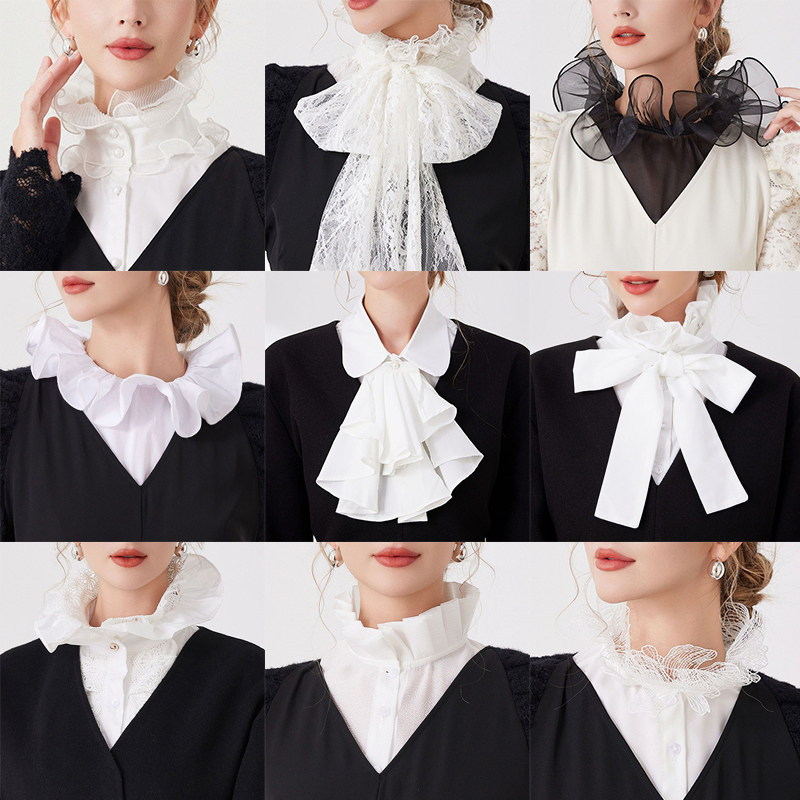 假领子衬衫女百搭复古荷叶边假衣领秋冬叠穿花边配饰内搭假衣领子