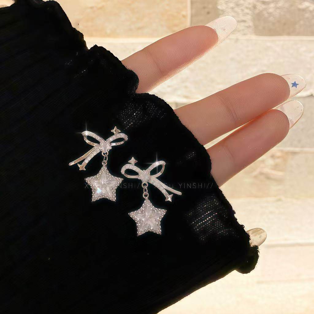 S999纯银针蝴蝶结星星耳钉女甜酷小众设计高级感韩国气质耳钉耳饰,饰品/流行首饰/时尚饰品新,耳钉,淘宝优惠券,粉丝福利购,淘宝优惠卷