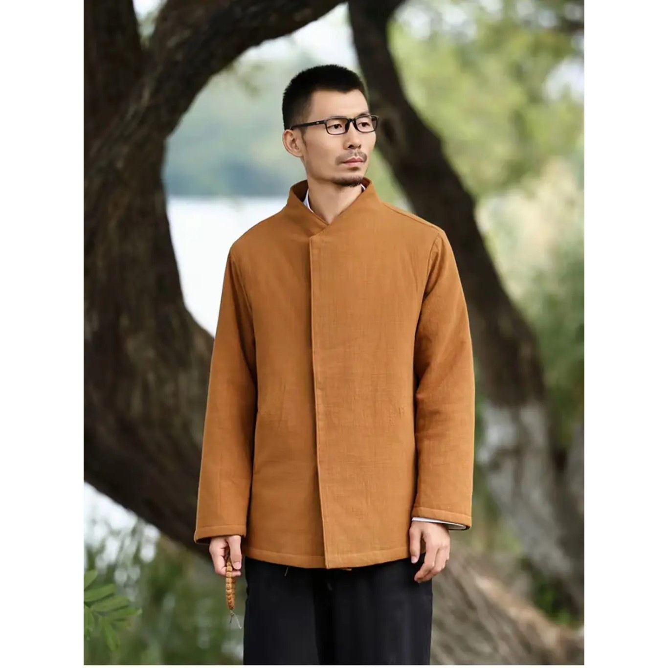 冬季中国风棉衣男士唐装汉服棉袄加厚保暖中式棉服外套大码茶禅服