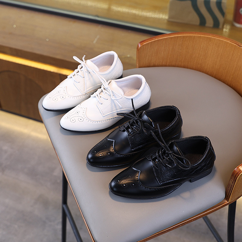 男童2025秋季新款新中式纹路透气潮流小皮鞋适合3-12周岁舞台可穿
