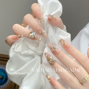 小红书新款手工穿戴甲美甲假指甲贴片成品显白新娘高端轻奢高级