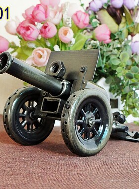 铁艺模型 大炮火炮山炮军事模型 兵人场景摆件书桌装饰送男友礼物