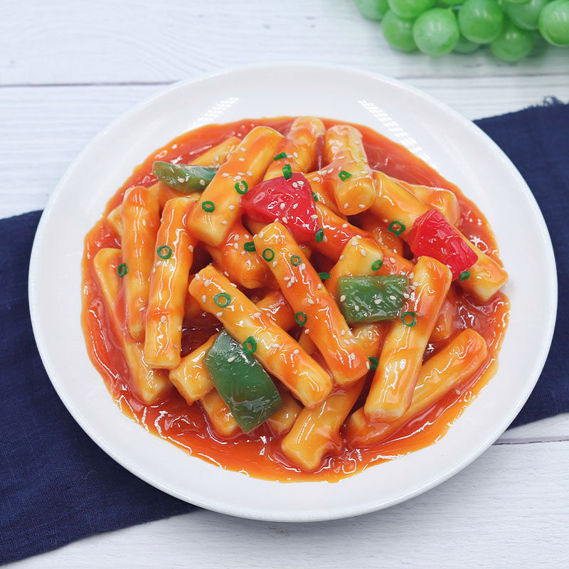 仿真炒年糕模型仿真韩式炒年糕特色小吃食物食品模型