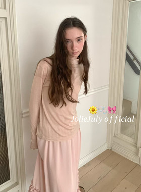 JolieJuly m韩国正品 温柔腮红色系花边半身裙打底 推荐套装
