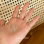 JolieJuly 韩国925纯银款 开口可调节不过敏爱心吊坠可爱尾戒