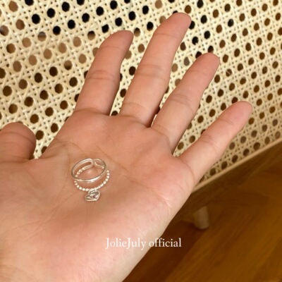 韩国开口可调节爱心吊坠尾戒