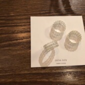 JolieJuly韩国代购 防敏 搭配需要 戒指 金属蕾丝小钻闪闪精致款