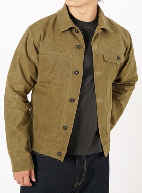 维托摩瑞复刻FLISON阿美咔叽16OZ黄石同款猎装巡洋舰油蜡帆布夹克