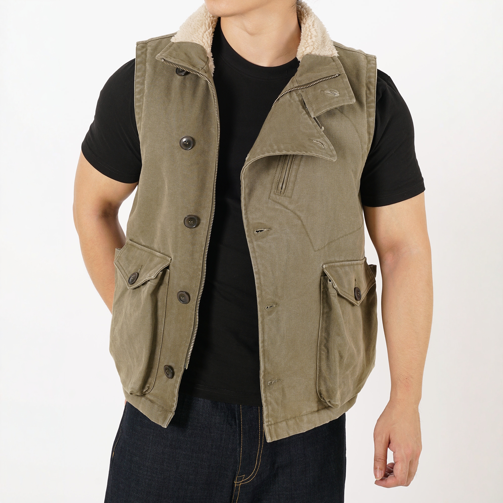 维托摩瑞机车骑行背心阿凡达做旧飞行员咔叽复古摩托车工装马甲