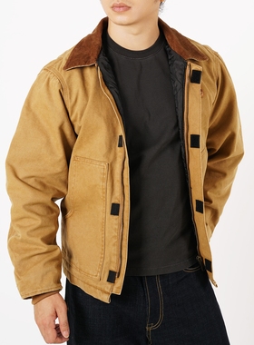 维托摩瑞巴恩风美式宽版J22拆卸帽工装棉服大衣底特律夹克