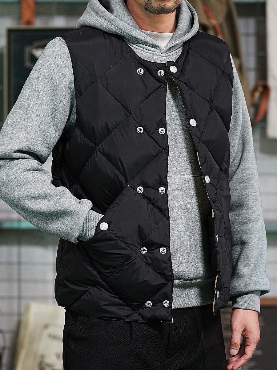 VINTAMERI 개선된 HOTAN HAORI AMERICAN RETRO 800 90 화이트 오리 다운 1940S 다이아몬드 다운 조끼