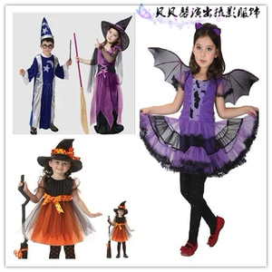 Trang phục biểu diễn cho trẻ em Halloween mới Trang phục phù thủy Trang phục cô gái Batman Trang phục nhân vật Elf đồ bộ cho bé