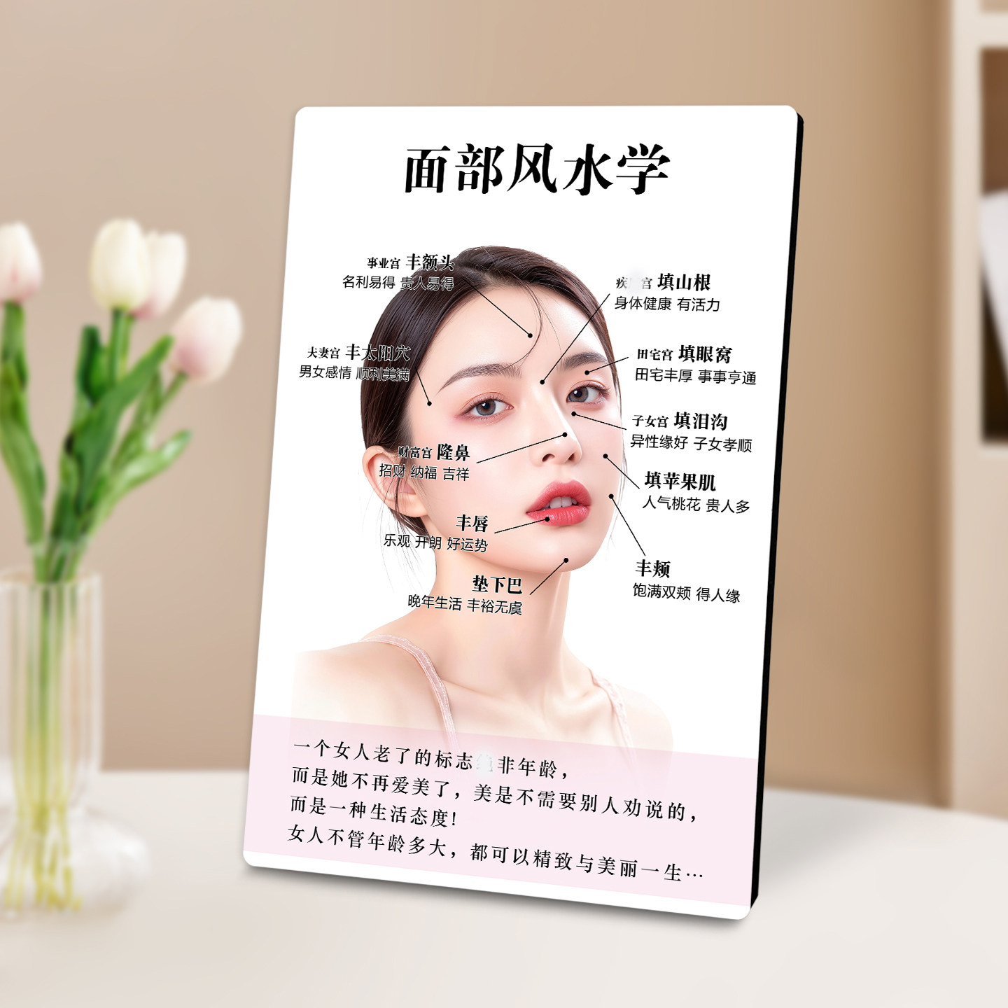 面部风水学美容院装饰画微整形皮肤管理医美抗衰高级摆件轻奢摆台,家居饰品,桌面摆台画,淘宝优惠券,粉丝福利购,淘宝优惠卷