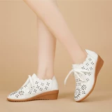 Летняя обувь для матери, танцующие туфли, мягкая подошва, из натуральной кожи, для среднего возраста