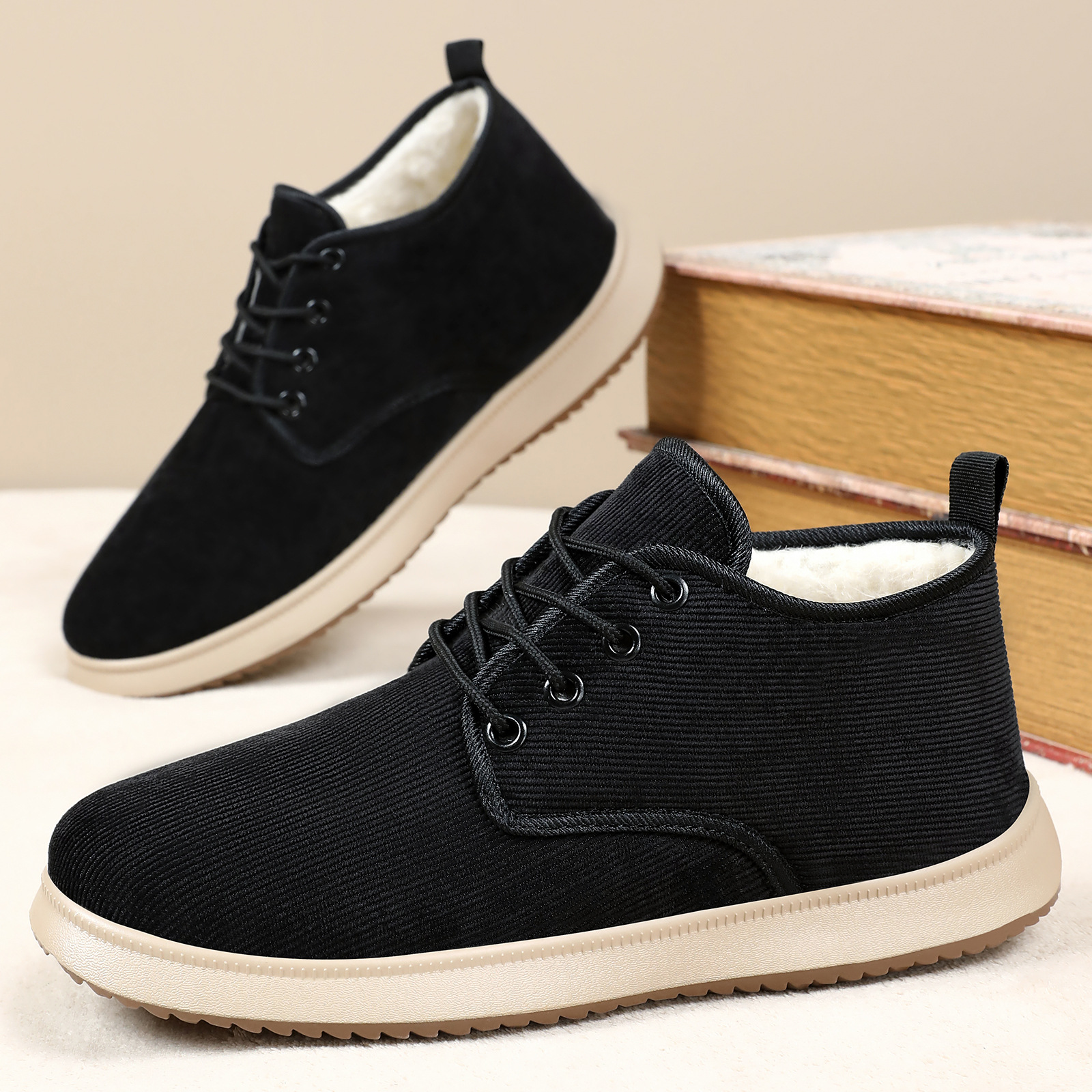 棉鞋冬季老北京灯芯绒爸爸鞋棉靴加绒加厚户外保暖雪地棉情侣靴子