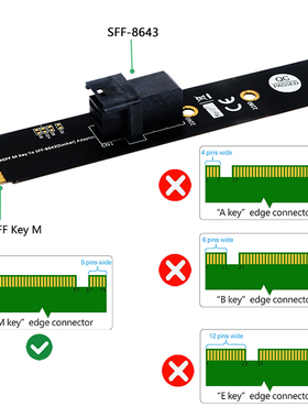 NGFF M.2 M Key转SFF-8643转接卡SFF-8643转M.2 NGFF nvme转接卡