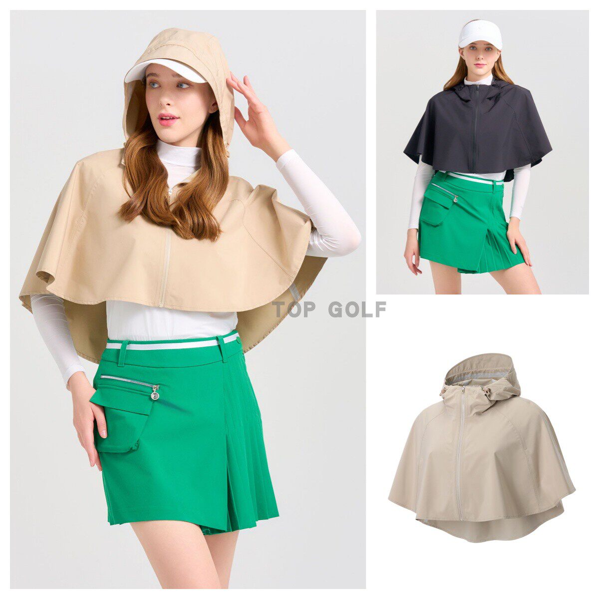 韩国代购cleveland GOLF高尔夫雨衣 24夏女连帽防水防风披肩雨披