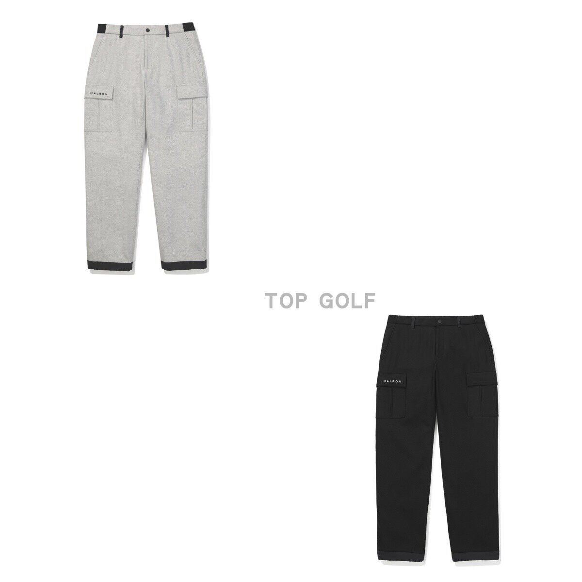 韩国代购MALBON GOLF高尔夫服 25冬男宽松拼色大口袋运动夹棉长裤