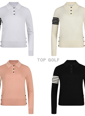 女士amazingcre GOLF高尔夫服装韩国代购 25秋系扣保暖透气套头衫