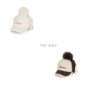 韩国代购MALBON GOLF高尔夫帽子 25冬女字标抓绒毛球拼色棒球帽