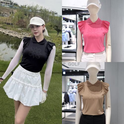 韩国代购 ST ANDREWS 高尔夫上衣 26夏女款翻领图案凉感无袖T恤