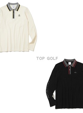 韩国代购MARK LONA高尔夫服装 25秋男翻领系扣宽松透气长袖POLO衫