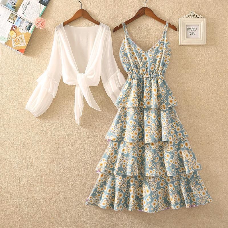 Dress spring dress 2021 new women's dress floral suspender skirt