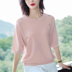 Batman top 2020 new middle aged 30-40 years old mother's ice silk short sleeve T-shirt women's bright silk summer dress