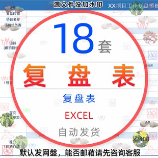 工作复盘表excel表格每日直播间活动数据复盘待办问题明细表复盘1