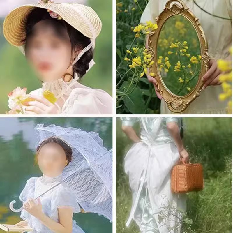 法式拍照道具影楼写真古伞英文书图片