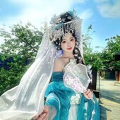 流苏帷帽唐风帷帽汉服斗笠配饰氛围感神器帷帽花神杨柳绿色妆造