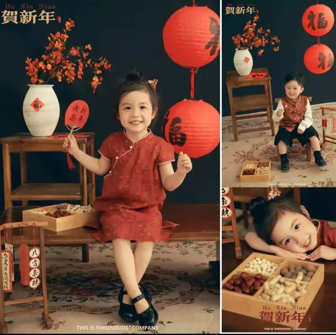 儿童新年主题拍照道具中国风
