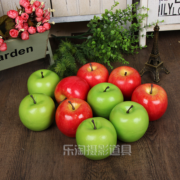 仿真红苹果饰品假水果仿真装饰摆件儿童影楼拍照摄影小道具绿苹果