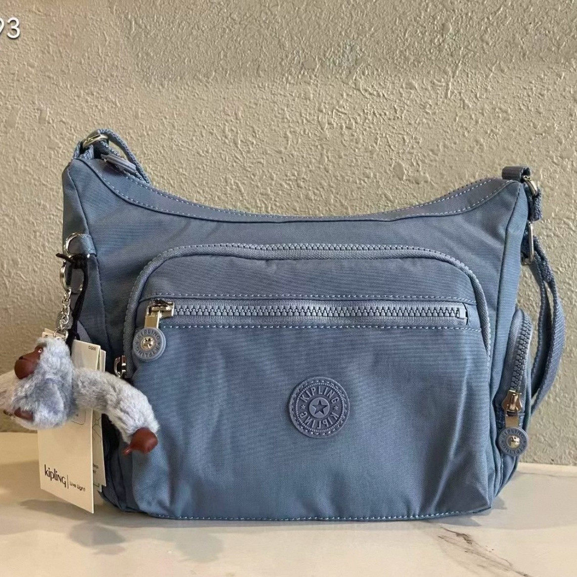 Kipling凯浦林斜挎包百搭休闲单肩妈咪女包轻便帆布牛角包12632