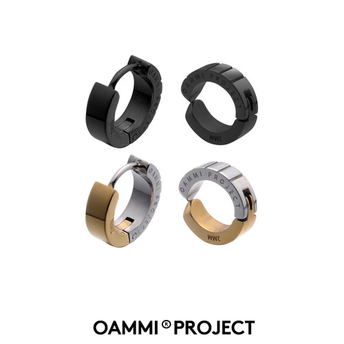 OAMMI刻度耳夹耳环钛钢简约