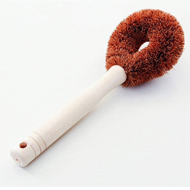 椰棕洗锅刷不粘油锅刷子厨房用刷清洁刷长柄清洁洗刷锅碗神器