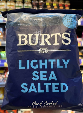 香港代购 进口 BURTS 海盐醋味手制薯片150g 追剧休闲零食