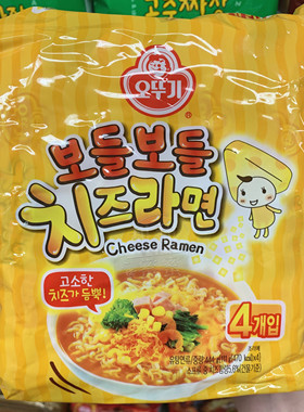 香港代购 韩国进口OTTOGI不倒翁芝士拉面 速食方便面111g×4连包