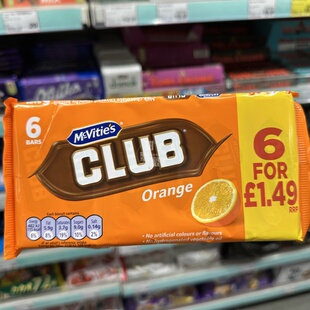 香港代购 进口 MCVITIES麦维他 朱古力橙饼132g 休闲饼干零食