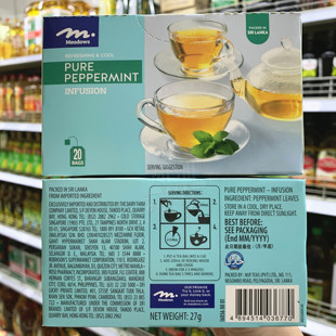 香港代购 Meadows PURE PEPPERMINT薄荷茶叶包20小包27g 袋泡茶