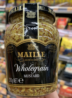 香港代购 MAILLE wholegrain金壳芥辣酱 西式调味酱210g