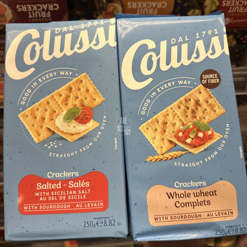 香港代购 意大利原装colussi cracker咸味薄脆苏打饼干250g