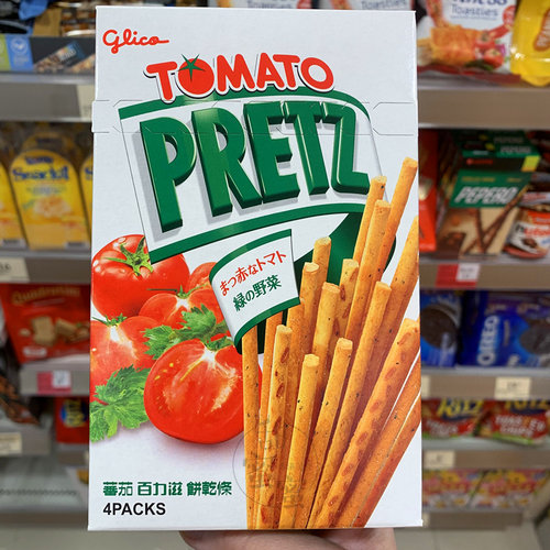 香港代购 进口固力果PRETZ番茄百力滋饼干条盒装22.5gX4袋入