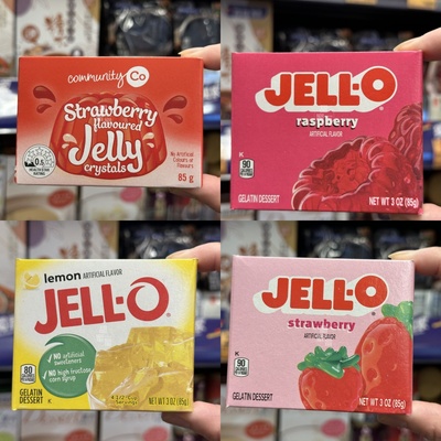 香港代购 美国JELLO吉欧gelatin dessert草莓提子果冻粉啫喱粉85g