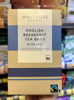 香港代购 进口 WAITROSE茶包ENGLISH BREAKFAST TEA BAGS盒装125g