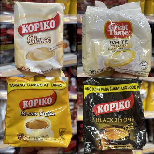 香港代购 进口 KOPIKO可比可黄糖咖啡/白咖啡办公室下午茶袋装