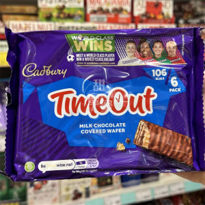 英国进口Cadbury吉百利Timeout wafer巧克力威化饼干6条入127.2g